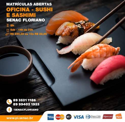 Senac Floriano promove Oficina de Sushi e Sashimi