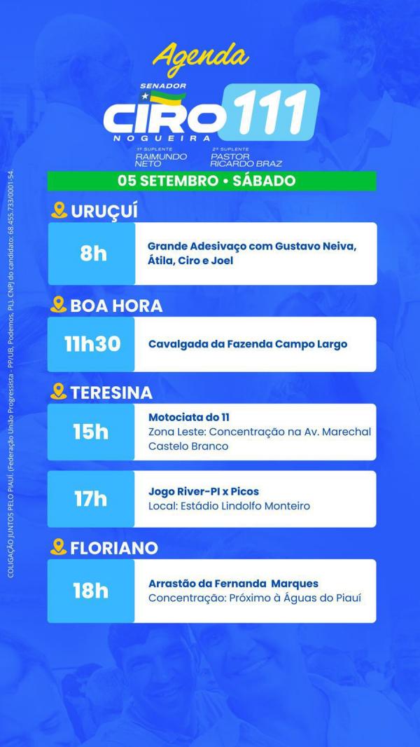 AGENDA - CIRO NOGUEIRA - 05/09(Imagem:Ascom)