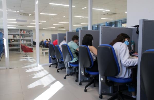 Biblioteca do Sesc Caju&iacute;na(Imagem:Divulga&ccedil;&atilde;o)