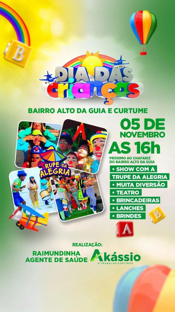 Festa em comemora&ccedil;&atilde;o ao Dia das Crian&ccedil;as nos bairros Alto da Guia e Curtume acontece neste domingo.(Imagem: Divulga&ccedil;&atilde;o)