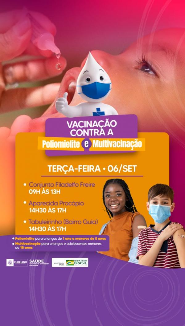 Vacim&oacute;vel de Floriano percorre bairros em Campanha de Multivacina&ccedil;&atilde;o e contra a Poliomielite.(Imagem:Divulga&ccedil;&atilde;o)