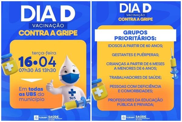Floriano se mobiliza em favor da vacinação contra a gripe.(Imagem:Reprodução/Instagram)