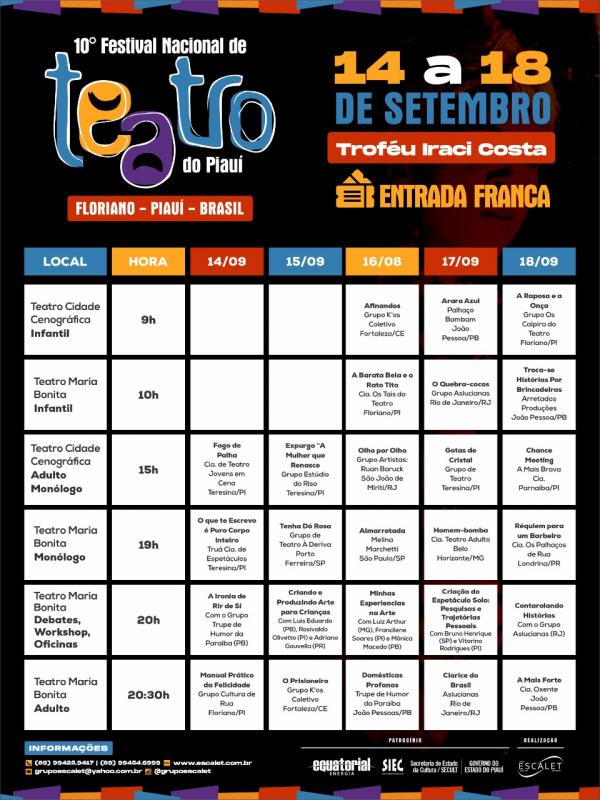 Grupos falam da expectativa em participar do 10&ordm; Festival Nacional de Teatro do Piau&iacute;(Imagem:Divulga&ccedil;&atilde;o)