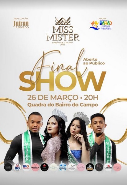 Concurso Miss e Mister Barão de Grajaú 2023 promete premiação atrativa e noite de diversão