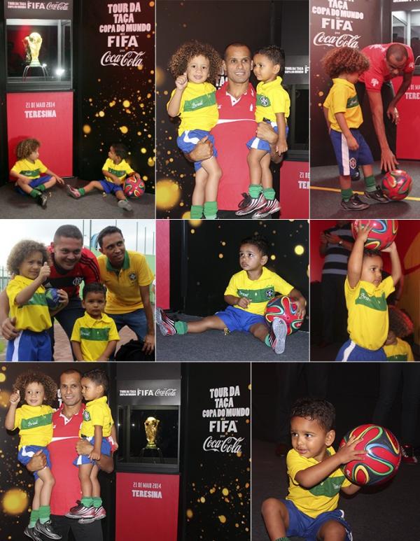 S&oacute;sias de David Luiz e Thiago Silva com Rivaldo em Teresina.(Imagem:Josiel Martins e Wander Roberto/Inovafoto)
