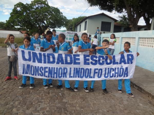 Alunos realizaram caminhada pela preserva&ccedil;&atilde;o do Meio Ambiente em Floriano.(Imagem:FlorianoNews)