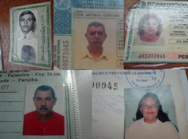 Documentos de identifica&ccedil;&atilde;o das v&iacute;timas.(Imagem:FlorianoNews)